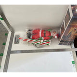 Instalatie LED de Craciun, Vivimall, cu Accesorii, Lumina Calda, Lungime 1.5m, 8 Trepte, 120 de Luminite, 8 Moduri, Model Mos Craciun pe Scara, Multicolor - vivimall.ro