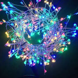 Instalatie de Craciun Liniara, Vivimall®, Tip Cluster, 8 Jocuri de Lumini, cu Telecomanda, 6 m, 200 Led-uri, Alimentare USB, 3V, Multicolor - vivimall.ro