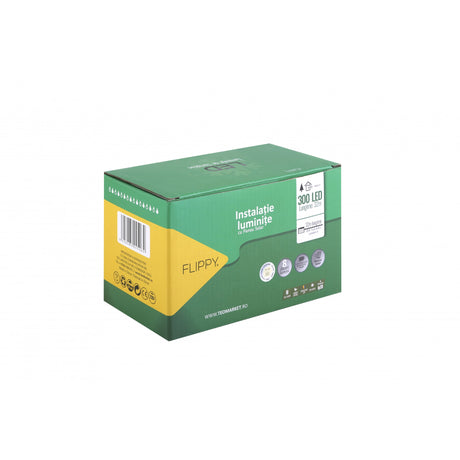 Instalatie luminoasa de Craciun cu LED, 300 LED-uri, 32 metri lungime, 8 programe, interior/exterior, incarcare solara, alb cald, Vivimall - vivimall.ro