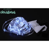 Instalatie luminoasa de Craciun tip furtun luminos, 300 LED-uri, 32 metri lungime, 8 programe, 2 metri prelungitor, sarma din cupru, incarcare solara, alb rece, Vivimall - vivimall.ro