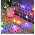 Instalație brad Crăciun cu sfere LED multicolore, 20 becuri, fir transparent 3 metri, vedere de ansamblu