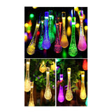 Instalatie Solara 4 m, 28 Led-uri cu Ornament tip picatura de apa, Liniara, 600 mAh, Fir negru, Interior, Exterior, Multicolor - vivimall.ro
