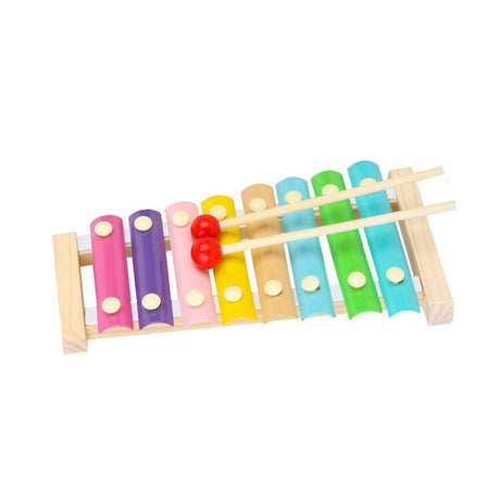 Instrument Muzical Xilofon Vivimall, din Lemn, 8 Note Muzicale, 2 Bete de Percutie, 4-6 Ani, Multicolor Pastel - vivimall.ro