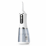Irigator bucal electric Flippy alb, vedere frontală, design portabil compact 25x8x8 cm