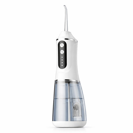Irigator Bucal Electric, Flippy,  Portabil, Dus Bucal pentru Curatare, Indepartare Tartru, 4 Capete, 25 x 8 x 8 cm, Alb - vivimall.ro