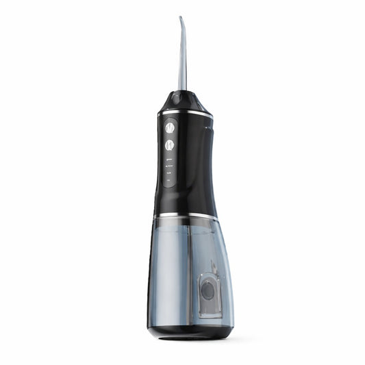 Irigator Bucal Electric, Flippy,  Portabil, Dus Bucal pentru Curatare, Indepartare Tartru, 4 Capete, 25 x 8 x 8 cm, Negru - vivimall.ro