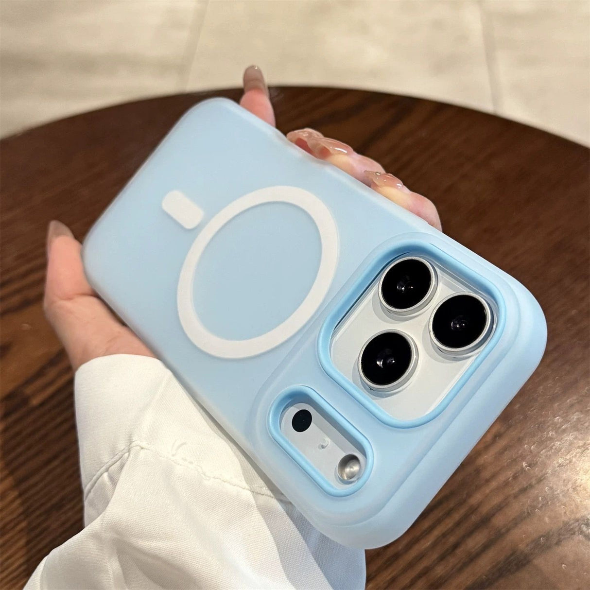 Husa Jelly Magnetic 2in1, Flippy, pentru iPhone 17 Pro Max, Magsafe, Albastru deschis