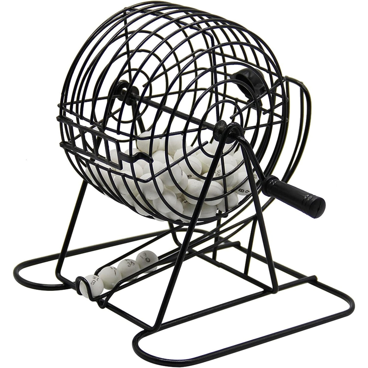 Joc Bingo Vivimall, din metal, 75 bile albe, portabil, 21 x 21 cm, negru - vivimall.ro