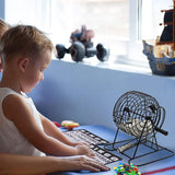 Joc Bingo Vivimall, din metal, 75 bile albe, portabil, 21 x 21 cm, negru - vivimall.ro