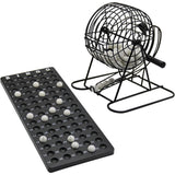 Joc Bingo Vivimall, din metal, 75 bile albe, portabil, 21 x 21 cm, negru, Resigilat - vivimall.ro