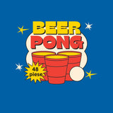 Joc de baut Beer Pong Vivimall, 24 Pahare, 24 Mingi, material plastic, reutilizabil, portabil, rosu - vivimall.ro