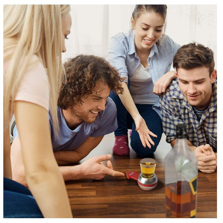 Joc de baut Drink Spin Vivimall, 10.3 x 11.5 cm, Pahar de Shot din Sticla, gri - vivimall.ro