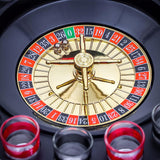 Joc de Baut Ruleta cu Pahare de Shot Vivimall, 30 cm, Rosu/Negru - vivimall.ro