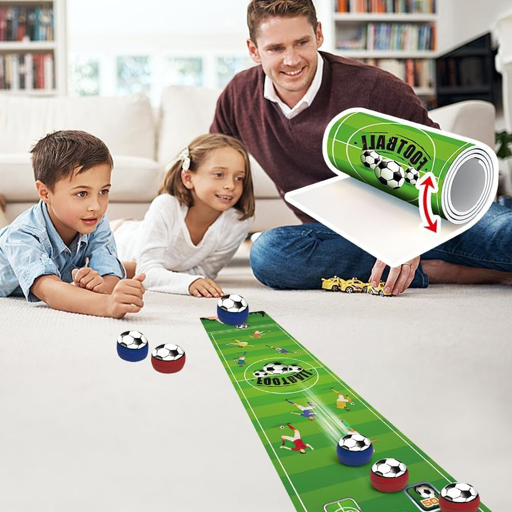 Joc Interactiv, Vivimall, Covor de Fotbal 90 x 20 cm, 1-4 Jucatori, +5 Ani, 6 Mingi Incluse, Verde - vivimall.ro