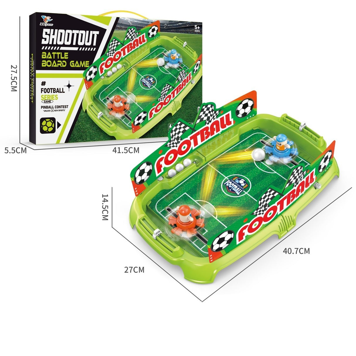 Joc de Masa Interactiv de Fotbal pentru Copii, Vivimall, 4 Mingi, Tabela Scor, 40.7x27x14.5 cm, Multicolor - vivimall.ro