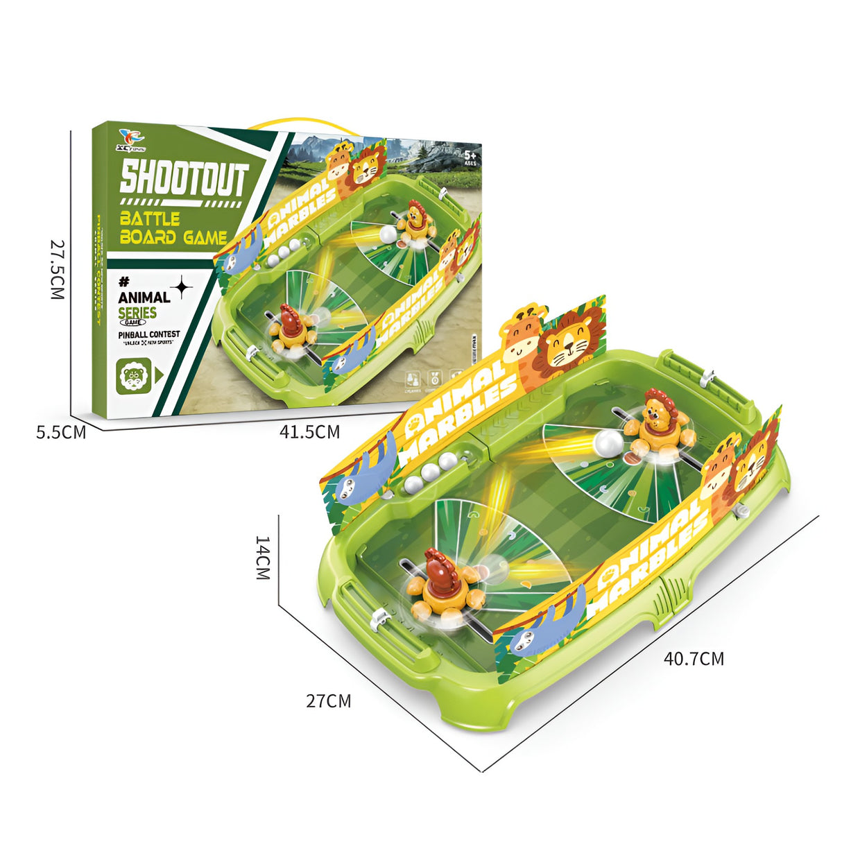 Joc de Masa Interactiv Lion Battle pentru Copii, Vivimall, 4 Mingi, Tabela Scor, 40.7x27x14 cm, Verde - vivimall.ro