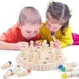 Joc de Memorie, Vivimall, pentru Toata Familia, din Lemn, Diametru Tabla de Joc 17 cm, Interactiva, +4 Ani, 6 Culori, Multicolor - vivimall.ro