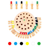 Joc de Memorie, Vivimall, pentru Toata Familia, din Lemn, Diametru Tabla de Joc 17 cm, Interactiva, +4 Ani, 6 Culori, Multicolor - vivimall.ro