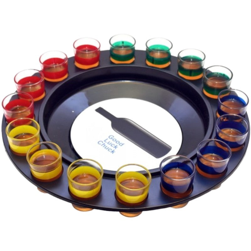Joc de Societate "Adevar sau Provocare" Vivimall, Ruleta cu 16 pahare de Shot din Sticla, pentru Petreceri, Distractie, Cadouri, Multicolor - vivimall.ro
