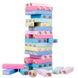 Joc de Societate, Vivimall, pentru Copii, din Lemn, Interactiv, Distractiv, Jenga Stack High Blocks, cu Zar, 51 de Piese Animate, 24.5x18x5 cm, Multicolor - vivimall.ro