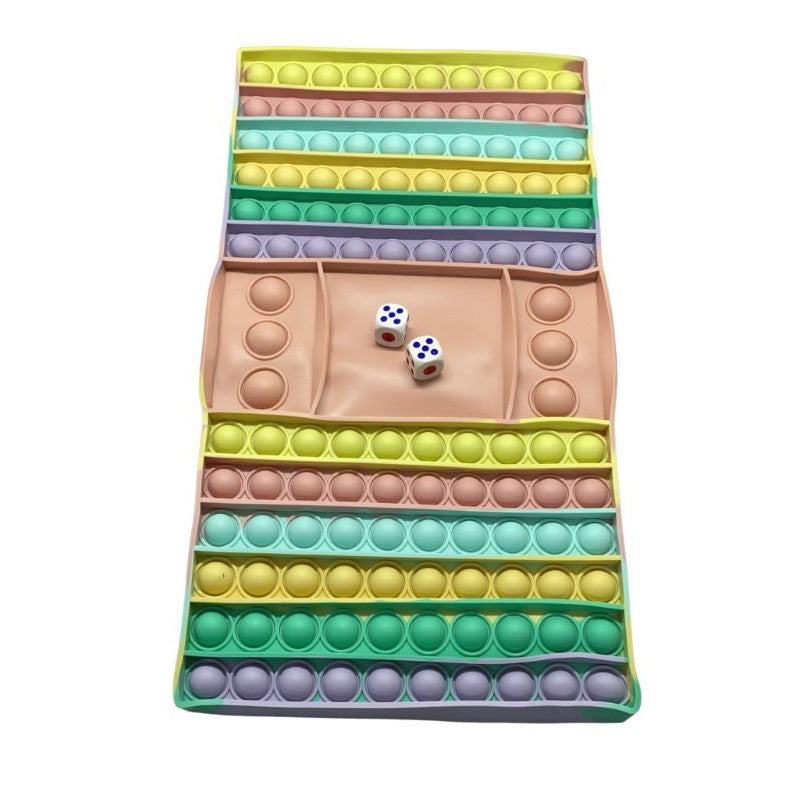 Joc din silicon interactiv antistres cu zaruri, Pop It Now and Flip It, Macarons - vivimall.ro