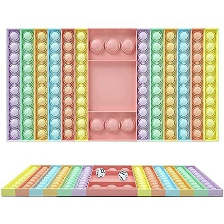 Joc din silicon interactiv antistres cu zaruri, Pop It Now and Flip It, Macarons - vivimall.ro