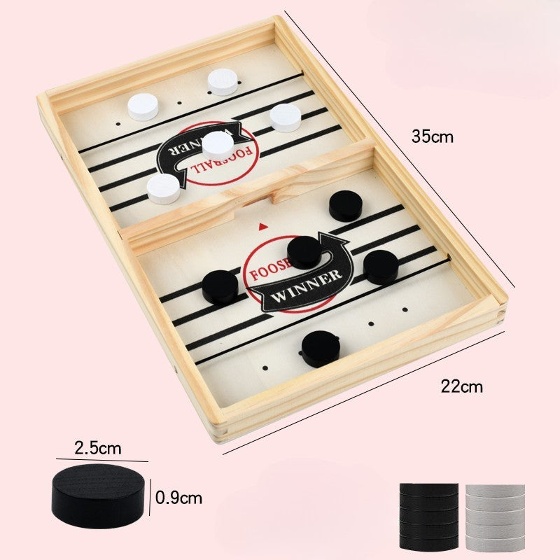 Joc Fooseball Interactiv, Vivimall, Tip Hockey pe Gheata, din Lemn, 10 Piese de Joc, +4 Ani, 35 x 22 cm, Multicolor - vivimall.ro
