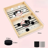 Joc Fooseball Interactiv, Vivimall, Tip Hockey pe Gheata, din Lemn, 10 Piese de Joc, +4 Ani, 35 x 22 cm, Multicolor - vivimall.ro