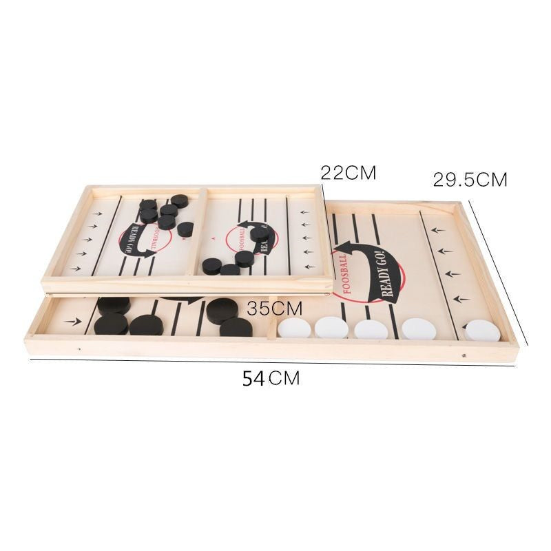 Joc Fooseball Interactiv, Vivimall, Tip Hockey pe Gheata, din Lemn, 10 Piese de Joc, +4 Ani, 35 x 22 cm, Multicolor - vivimall.ro