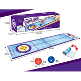 Joc Interactiv, Vivimall, Covor de Curling 90 x 20 cm, 1-4 Jucatori, +5 Ani, 6 Mingi Incluse, Albastru - vivimall.ro