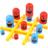 Joc Interactiv, Vivimall, Tic Tac Toe Gobble, din Plastic, +3 Ani, 18 Piese, 21.5 x 4 x 10 cm, Albastru/Rosu - vivimall.ro