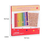 Joc Montessori din Lemn, Vivimall, Tabla Inmultirii, Blocuri, Tabel de Multiplicare pana la 9x9, Multicolor, 18x18x1.5 cm - vivimall.ro