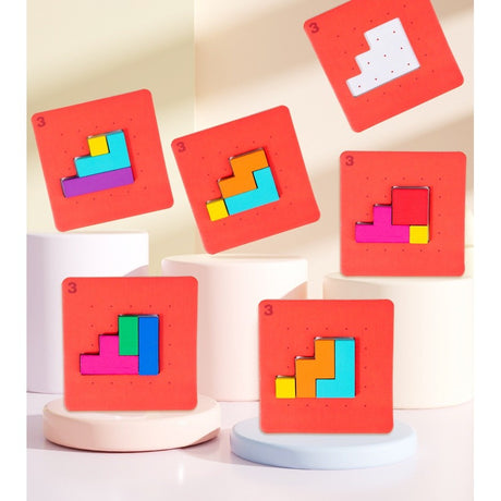 Joc Interactiv, Vivimall, Tip Puzzle, din Lemn, +3 Ani, 128 Piese, 15 x 17 x 3.5 cm, Multicolor - vivimall.ro