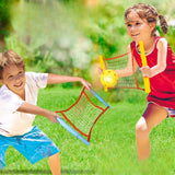 Joc Spikeball, Vivimall, pentru Copii, Joc in 2, pentru Plaja, Parcuri, Interior, 2 Plase, 2 Mingi Normale, 2 Mingi Luminoase, Senzorial, Prinderea Mingii, 50x30 cm,  Multicolor - vivimall.ro