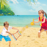 Joc Spikeball, Vivimall, pentru Copii, Joc in 2, pentru Plaja, Parcuri, Interior, 2 Plase, 2 Mingi, Senzorial, Prinderea Mingii, 50x30 cm, Multicolor - vivimall.ro