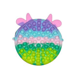 Stresszoldó Szilikon Játék Pop It Táska, 18 Cm, Tehén, Macaronok