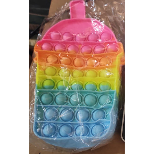 Jucarie antistres din silicon, Vivimall, Geanta Pop It, Milkshake, Model 2, Multicolor - vivimall.ro