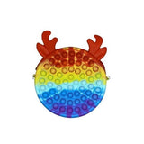 Jucarie antistres din silicon Flippy, Geanta Pop It, Ren, 16 cm, Curcubeu - vivimall.ro