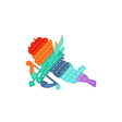 Jucarie antistres din silicon Vivimall, Pop it Now and Flip It , 40x45 cm, Cupidon, Curcubeu - vivimall.ro