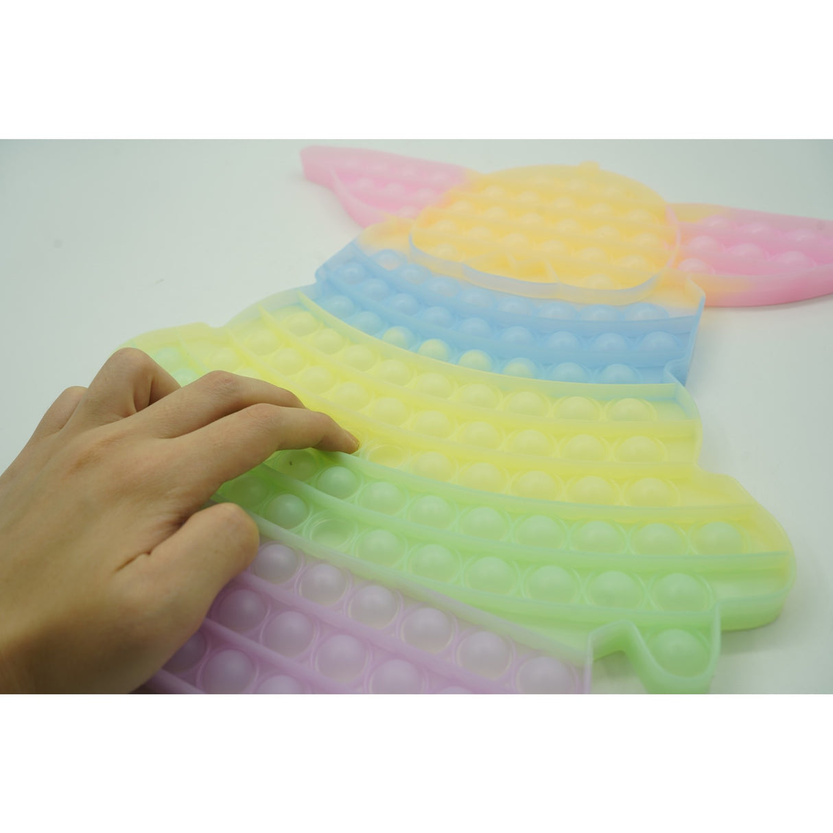 Szilikon Stresszjáték, Pattintsd ki és fordítsd meg, Baby Yoda, 30 cm, Foszforeszkáló