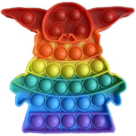 Jucarie antistres din silicon, Vivimall, Pop It Now and Flip It, Baby Yoda, Curcubeu - vivimall.ro