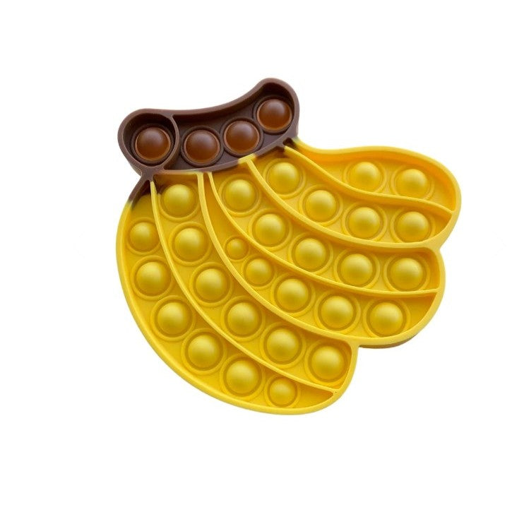 Jucarie antistres din silicon, Vivimall, Pop It Now and Flip It, Banane, Galben - vivimall.ro