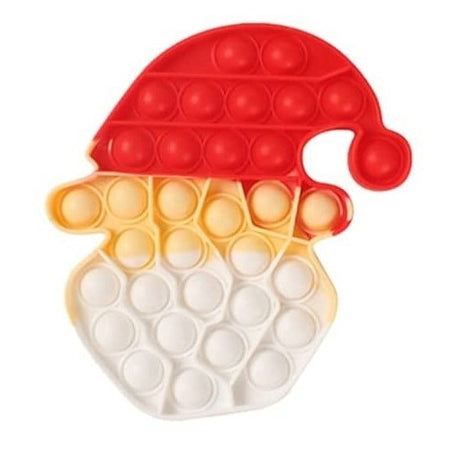 Jucarie antistres din silicon, Vivimall, Pop It Now and Flip It, Cap Mos Craciun, Multicolor - vivimall.ro