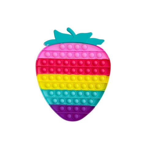 Jucarie antistres din silicon Vivimall, Pop it Now and Flip It , Capsuna mare , Multicolor - vivimall.ro