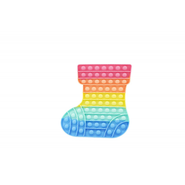 Jucarie antistres din silicon, Vivimall, Pop It Now and Flip It, Ciorap Craciun, Multicolor - vivimall.ro