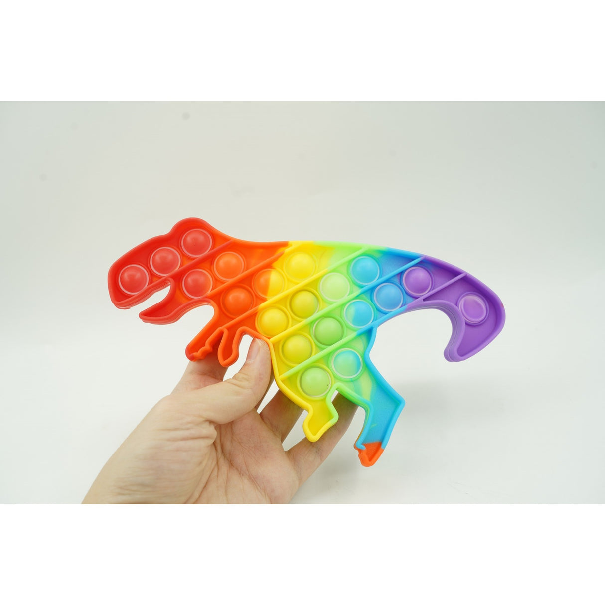 Jucarie antistres din silicon, Vivimall, Pop It Now and Flip It, Dinozaur mic, Multicolor V1 - vivimall.ro