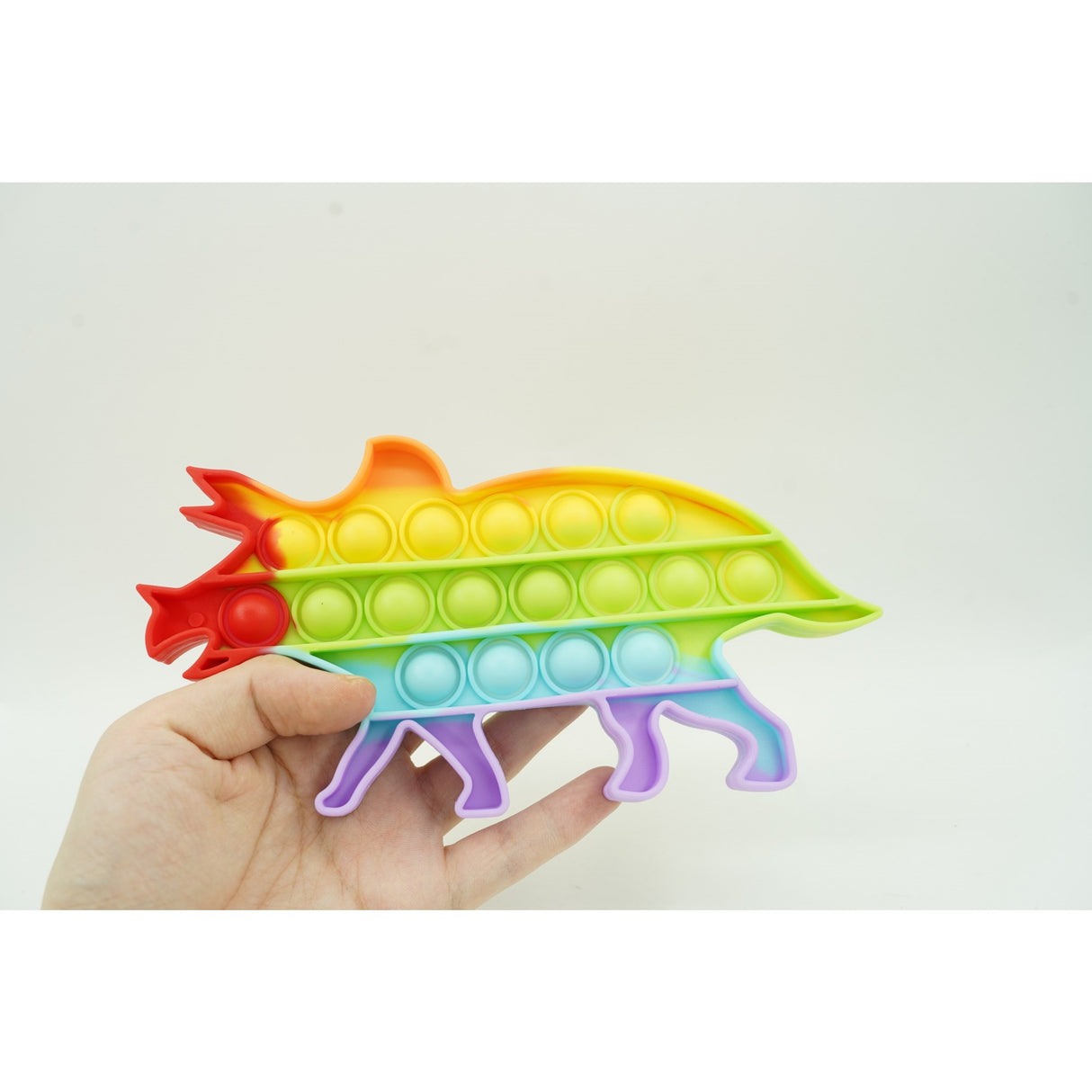 Jucarie antistres din silicon, Vivimall, Pop It Now and Flip It, Dinozaur mic, Multicolor V3 - vivimall.ro