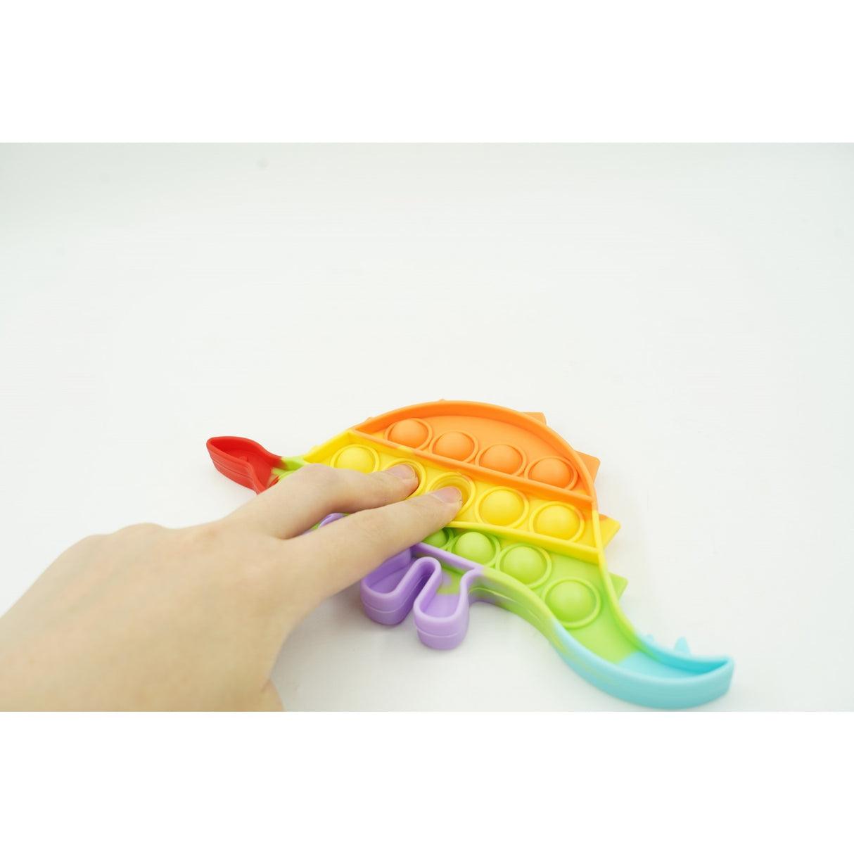 Jucarie antistres din silicon, Vivimall, Pop It Now and Flip It, Dinozaur mic, Multicolor V4 - vivimall.ro