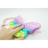 Jucarie antistres din silicon, Flippy, Pop It Now and Flip It, Geanta de umar, Fluture, Macarons - vivimall.ro