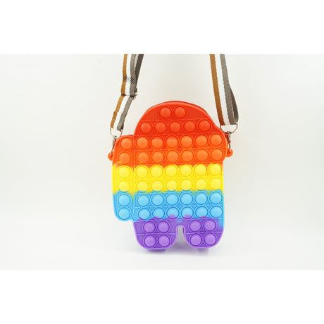 Jucarie antistres din silicon, Flippy, Pop It Now and Flip It, Geanta mica, Among Us, Multicolor - vivimall.ro